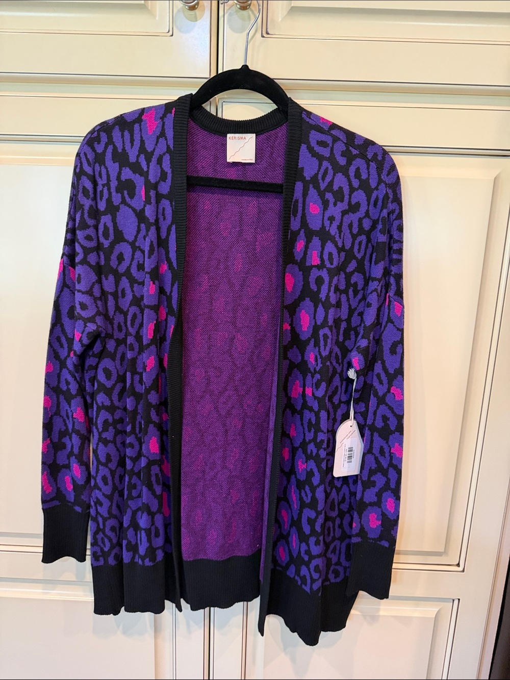 Kerisma Wagner Leopard Cardigan purple multi Open Cardigan small/medium
